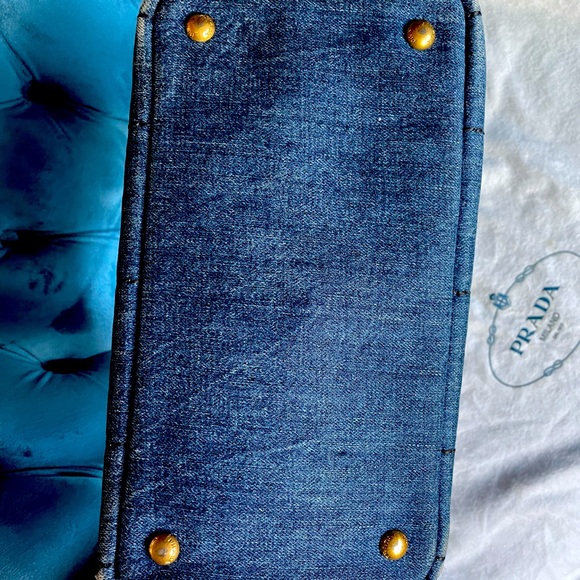 💯 Authentic Prada Canapa Demin Mini Tote - Picture 9 of 14